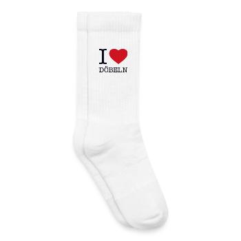 I LOVE DÖBELN - Kids Tennis Socks - white - Right