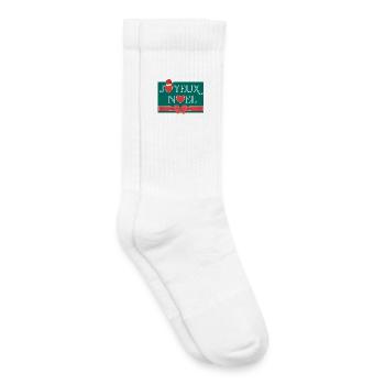 Joyeux Noël tête de cœur staffie et nœud cadeau - Chaussettes de tennis bio enfant - blanc - Droite