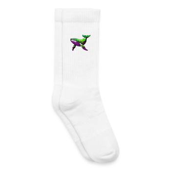 Baleine - Chaussettes de tennis bio enfant - blanc - Droite