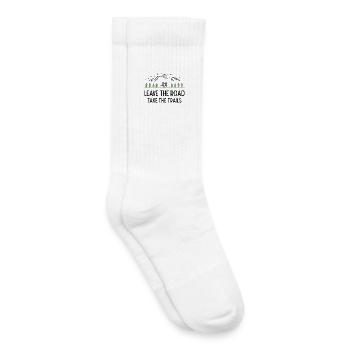 Trailrunning – Verlasse die Straße, nimm die Trails - Kinder Tennissocken - Weiß - Rechts