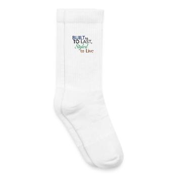 Gebaut für die Ewigkeit, gestylt, um zu leben Zitat - Kinder Tennissocken - Weiß - Rechts