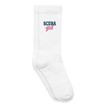 Scuba Girl Diving Design - Kids Tennis Socks - white - Right