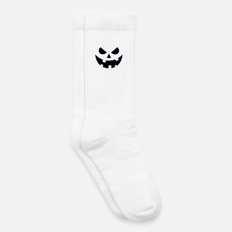 Portrait étrange de Jack-O'-Lantern - Chaussettes de tennis bio enfant - blanc