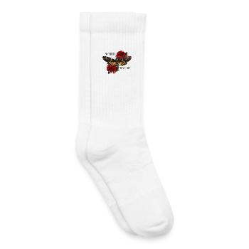 Tarantula Schmetterling mit Rosen - Kinder Tennissocken - Weiß - Rechts