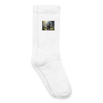 Blue forest troll in the moon forest - Kids Tennis Socks - white - Right