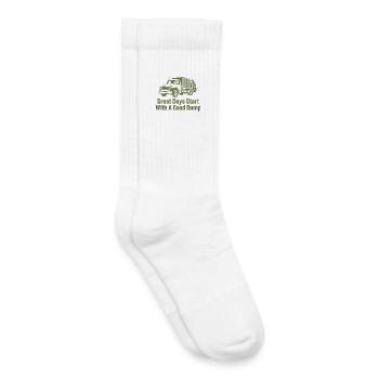 Great days start with a good garbage truck - Kids Tennis Socks - white - Right