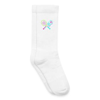 Retro Arcade Neon Paddel - Kinder Tennissocken - Weiß - Rechts