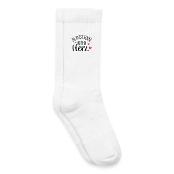 YOU fit right into my heart | Favorite person - Kids Tennis Socks - white - Right
