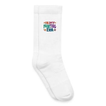 in_my_painting_era_dark_Kopie - Chaussettes de tennis bio enfant - blanc - Droite