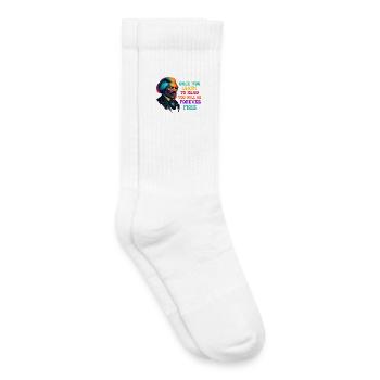 Une fois que tu auras appris à lire, tu seras libre - Chaussettes de tennis bio enfant - blanc - Droite