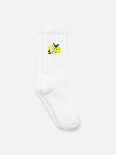 Citrus Print - Kids Tennis Socks - white