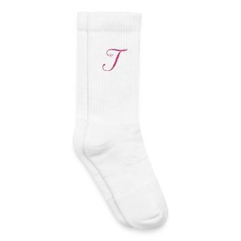« T », un signe de puissance silencieuse - Chaussettes de tennis bio enfant - blanc - Droite