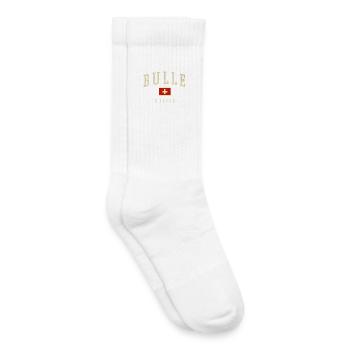Bulle Switzerland Design - Varsity Style - Kids Tennis Socks - white - Right