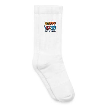 Joyeux 100 jours d’école - Chaussettes de tennis bio enfant - blanc - Droite