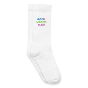 Neon Schriftzug Gute Energie Nur - Kinder Tennissocken - Weiß - Rechts