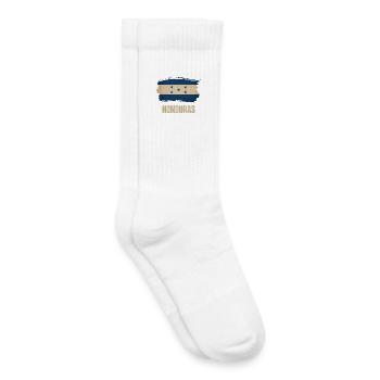 Drapeau du grunge hondurais, j’adore le Honduras - Chaussettes de tennis bio enfant - blanc - Droite