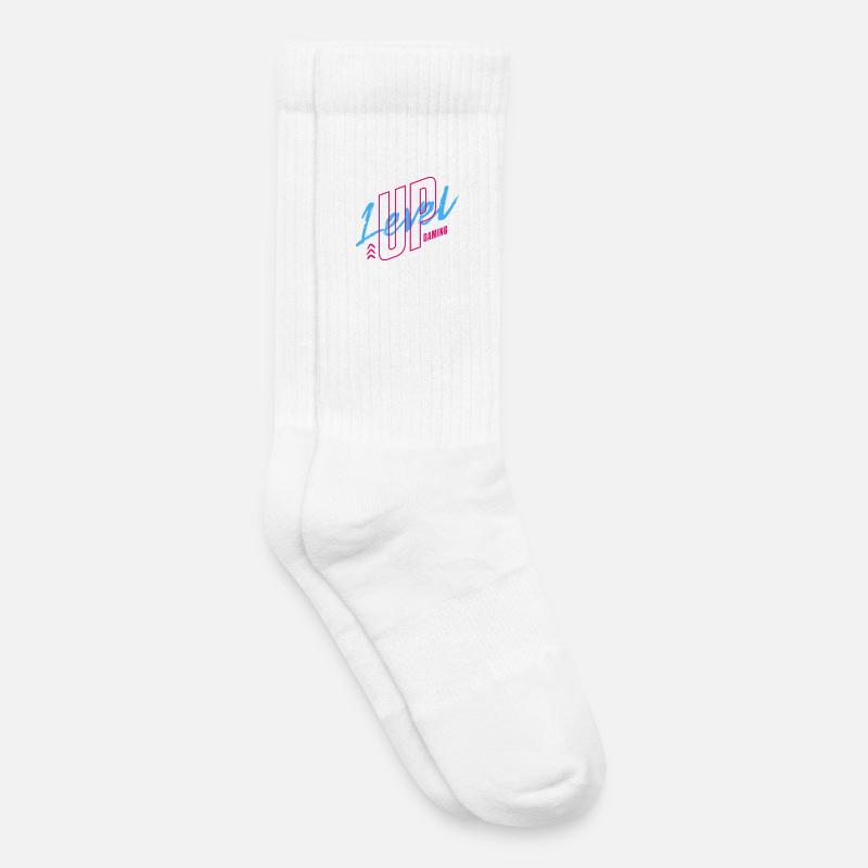 Neon Retro Gaming Logo 80er Vibe - Kinder Tennissocken - Weiß