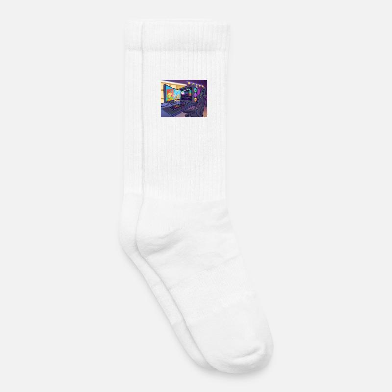 RGB-Gaming-PC-Atmosphäre - Kinder Tennissocken - Weiß