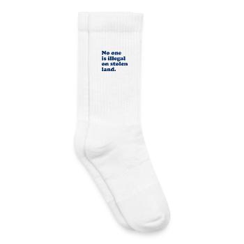 Personne n’est illégal sur des terres volées - Illégalité - Chaussettes de tennis bio enfant - blanc - Droite