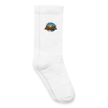 Sunset Skyline Reflection - Kids Tennis Socks - white - Right