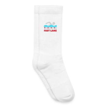Life In The Fast Lane Schwimmer Lustig Pool Spruch - Kinder Tennissocken - Weiß - Rechts