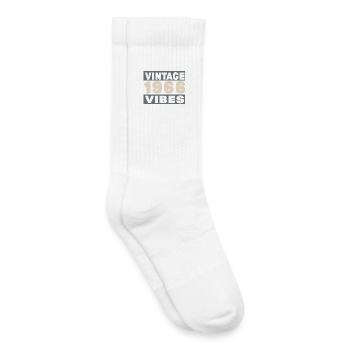 anniversaire 1966 - 60 ans - Chaussettes de tennis bio enfant - blanc - Droite