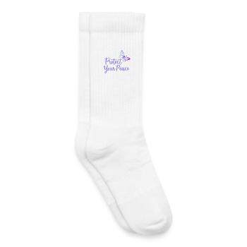 Protégez votre paix papillon paix intérieure - Chaussettes de tennis bio enfant - blanc - Droite