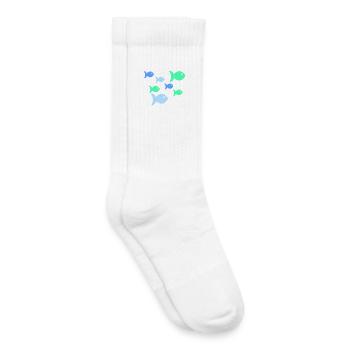 Poisson pastel Poisson de mer tropical - Chaussettes de tennis bio enfant - blanc - Droite