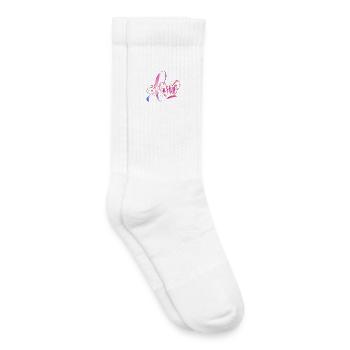 Bunte Liebe in Pinselwellen - Kinder Tennissocken - Weiß - Rechts