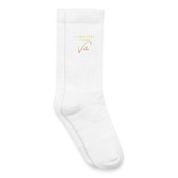 Voltigieren Training: Lustiger Volti Spruch - Kinder Tennissocken - Weiß - Rechts