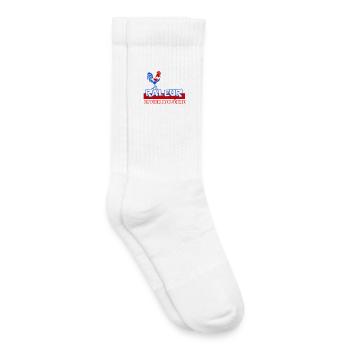 Râleur Fier de l’être Coq Logo - Chaussettes de tennis bio enfant - blanc - Droite