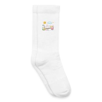 Lectures d’été : Livre, Fleurs et Limonade - Chaussettes de tennis bio enfant - blanc - Droite