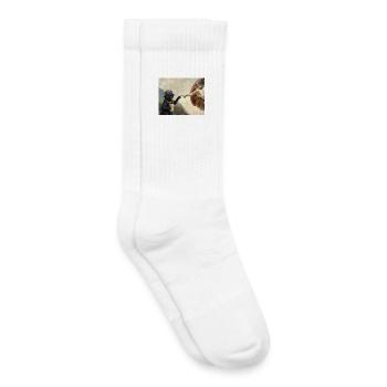 Cat Slaps God's Hand Funny Cats Meme - Kids Tennis Socks - white - Right