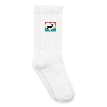 Antelope Heart Vintage Silhouette - Kids Tennis Socks - white - Right