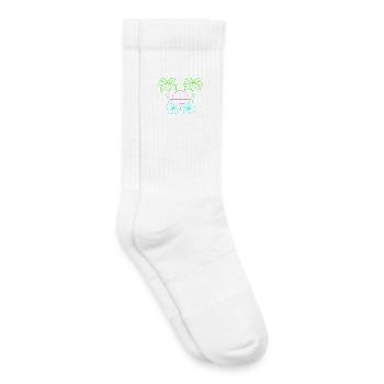 Neon Tropenstrand Sonnenuntergang - Kinder Tennissocken - Weiß - Rechts