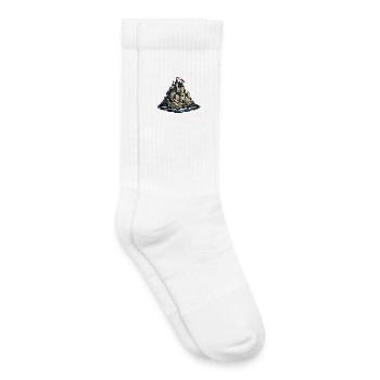 Island castle made of stones by the sea - Kids Tennis Socks - white - Right
