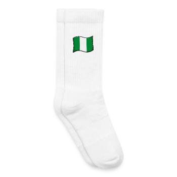 Nigeria Flag Graphic Print - Kids Tennis Socks - white - Right