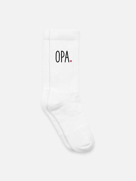 Opa Herz - Geschenk Enkel Liebe - Kinder Tennissocken - Weiß