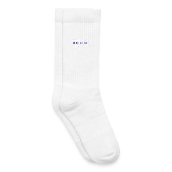 Plain Text Blue Text Print - Kids Tennis Socks - white - Right
