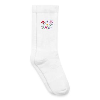 Flower meadow, garden, butterfly - Kids Tennis Socks - white - Right
