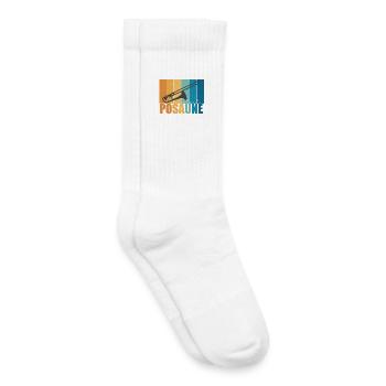 Posaune Vintage Musiker Instrument Geschenk - Kinder Tennissocken - Weiß - Rechts