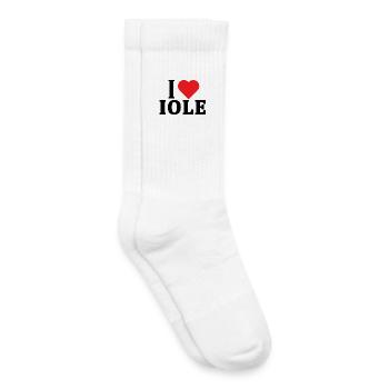 T-Shirt Ich liebe Iole T-Shirt Geschenkidee - Kinder Tennissocken - Weiß - Rechts
