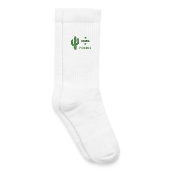 Funny Cactus Surrounded by Pricks Slogan - Kids Tennis Socks - white - Right