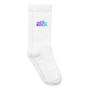 Ligne d’horizon de Berlin avec point de repère de Berlin - Chaussettes de tennis bio enfant - blanc - Droite
