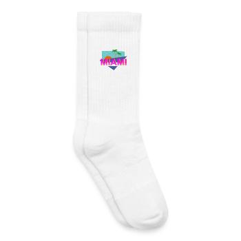 Miami Rétro - Chaussettes de tennis bio enfant - blanc - Droite