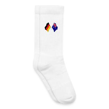 Drapeau de l’Allemagne et drapeau de l’Australie - Chaussettes de tennis bio enfant - blanc - Droite