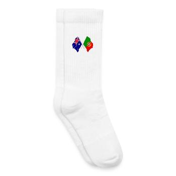 Drapeau de l’Australie et drapeau du Portugal - Chaussettes de tennis bio enfant - blanc - Droite