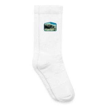 Pyrenees Landscape Escutcheon: Authentic Nature - Kids Tennis Socks - white - Right