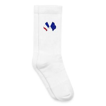 Two flags crossed of France and flag Europe - Kids Tennis Socks - white - Right
