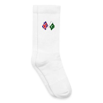 Flagge von England und Flagge von Pakistan - Kinder Tennissocken - Weiß - Rechts
